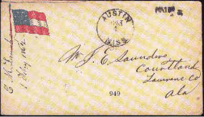 New Mississippi Confederate Stampless Cover project
